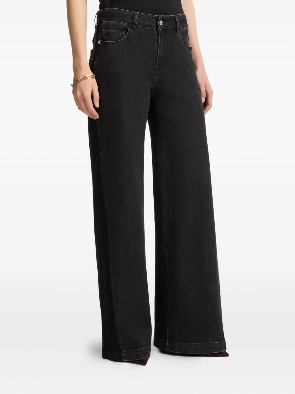 ELENA MIRO` wide-leg jeans - Zwart