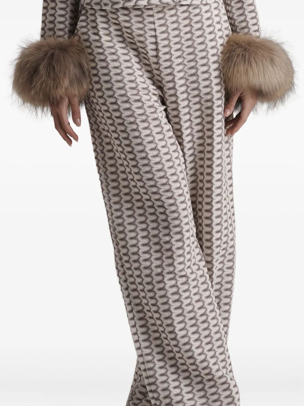 Pho® Firenze Geometric-pattern Trousers In Neutral