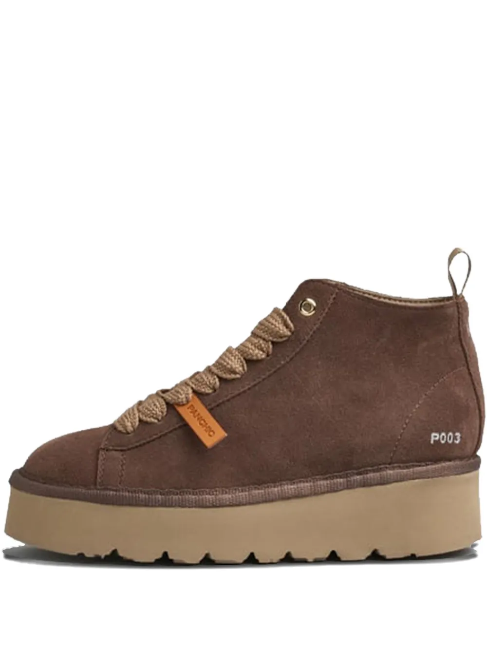 Pànchic Lace-up Platform Boots In Brown