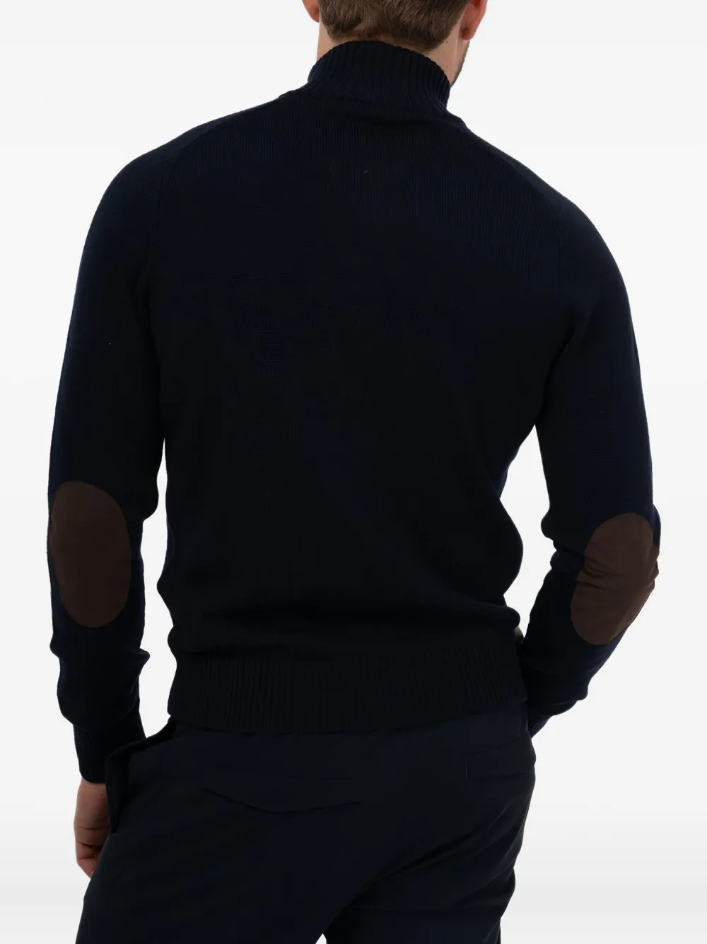 Gran Sasso Elbow-patch Wool Cardigan In Black