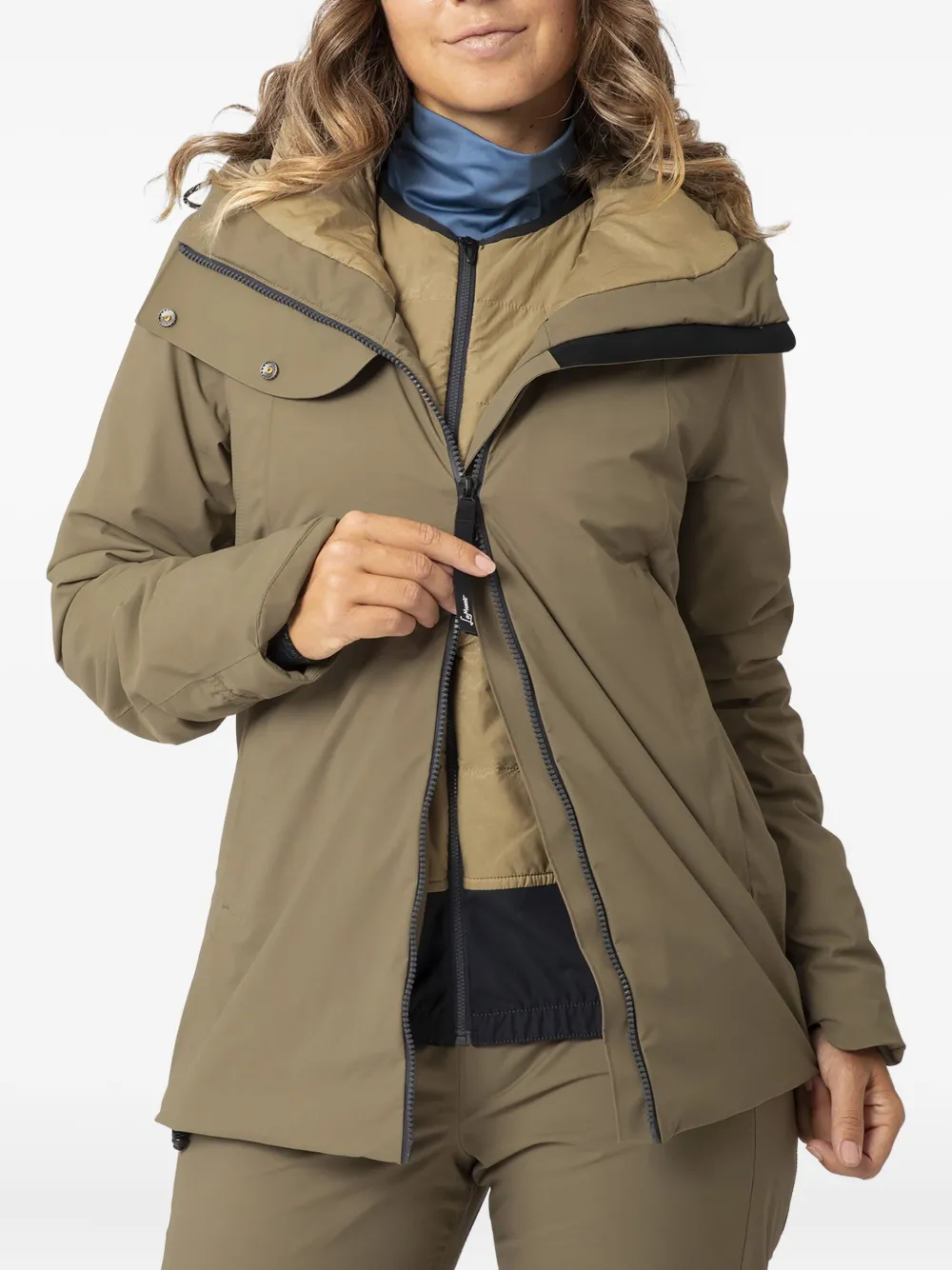 Lamunt Tiziana Zip-front Ski Jacket In Brown