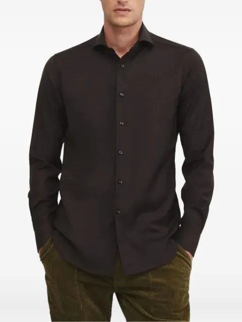 Xacus button-cuff wool shirt