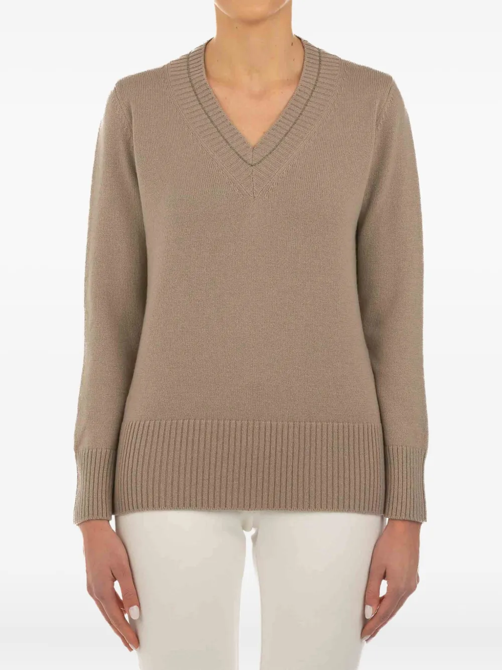 Le Tricot Perugia V-neck wool sweater - ブラウン Le Tricot Perugia V-neck wool sweater - ブラウン