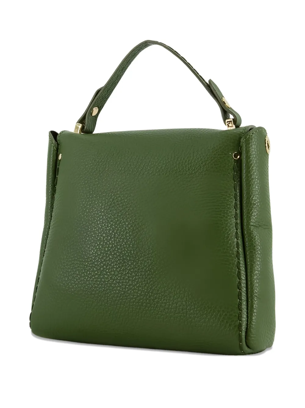 Visonà Turn-lock Leather Satchel In Green