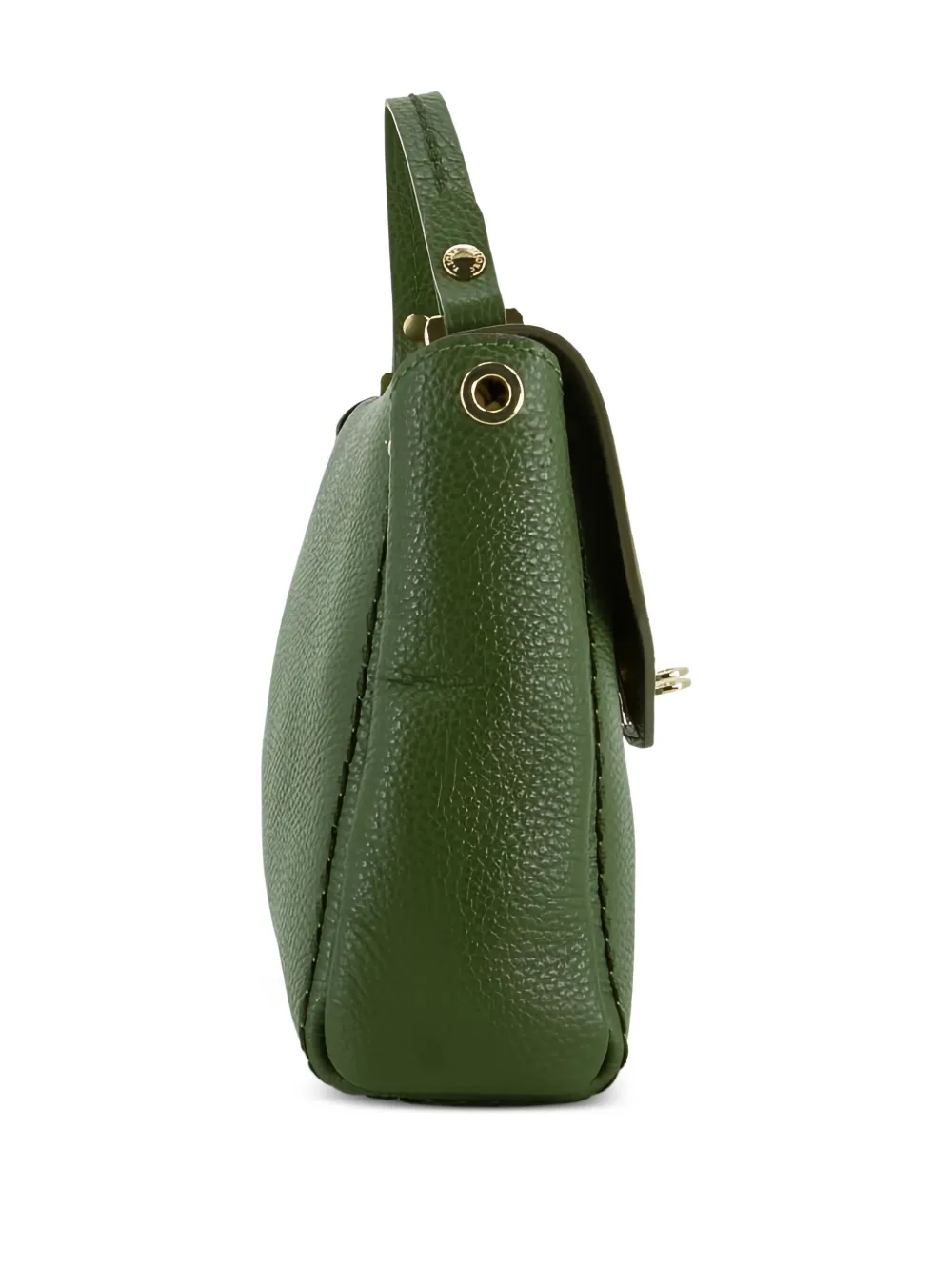 VISONA` Leren boekentas met draaislot Groen