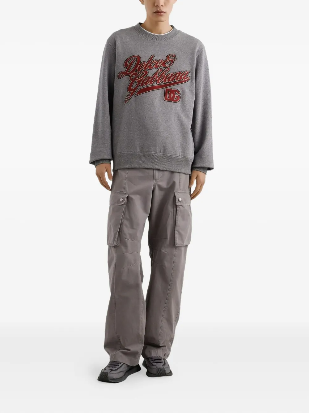 Dolce & Gabbana logo-embroidered sweatshirt - Grijs