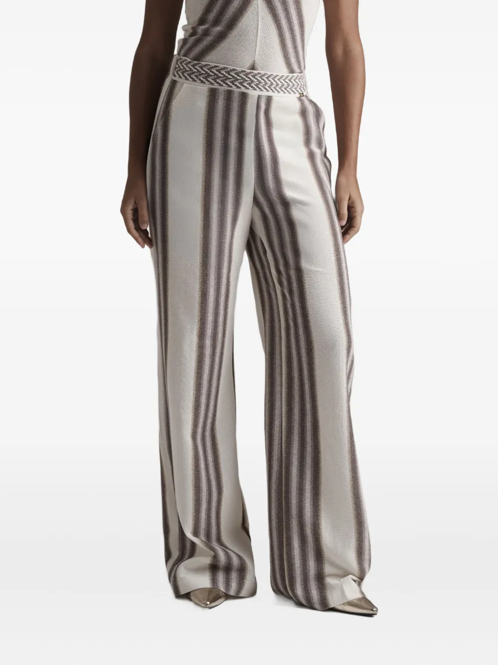 Pho® Firenze Stripe-pattern Trousers In White