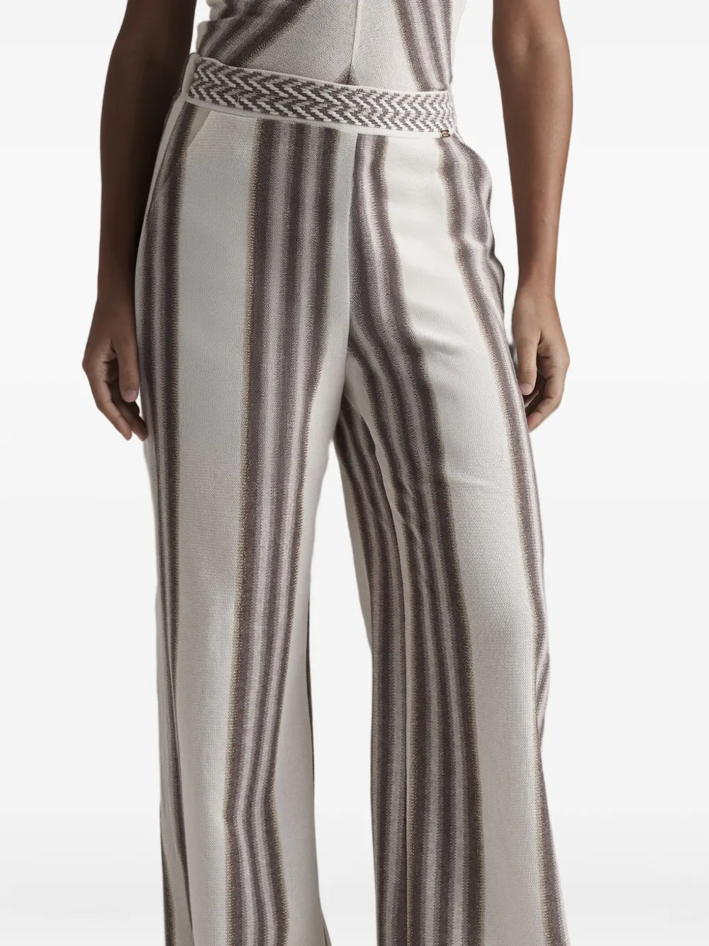 Pho® Firenze Stripe-pattern Trousers In White