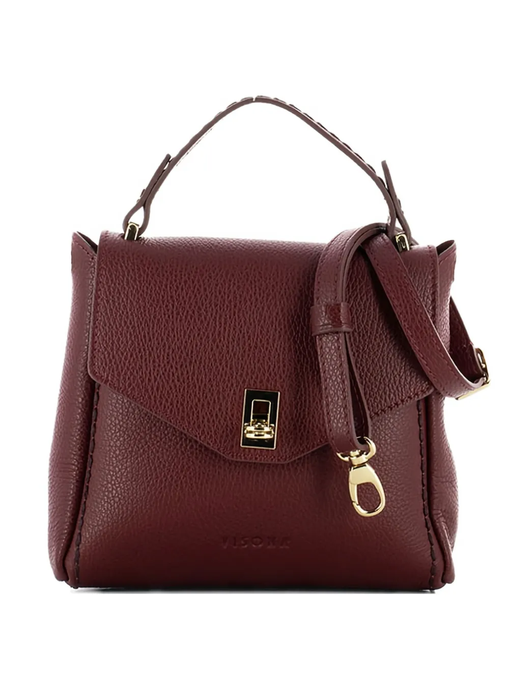VISONA` twist-lock leather handbag | Red | Image 1