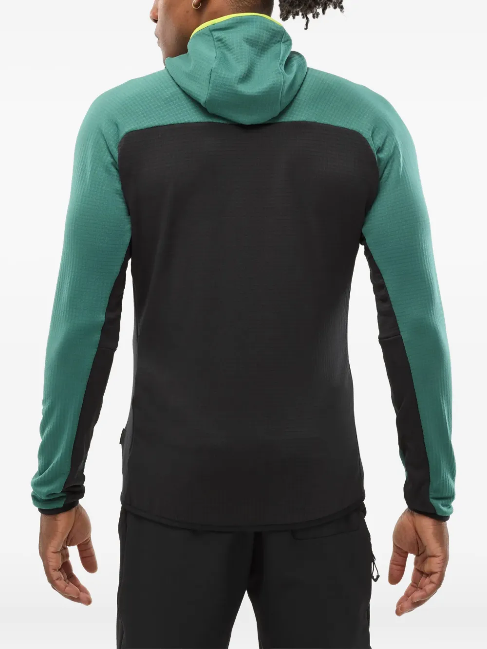 Pascal Millet Fusion Grid Hooded Fleece Jacket In Black