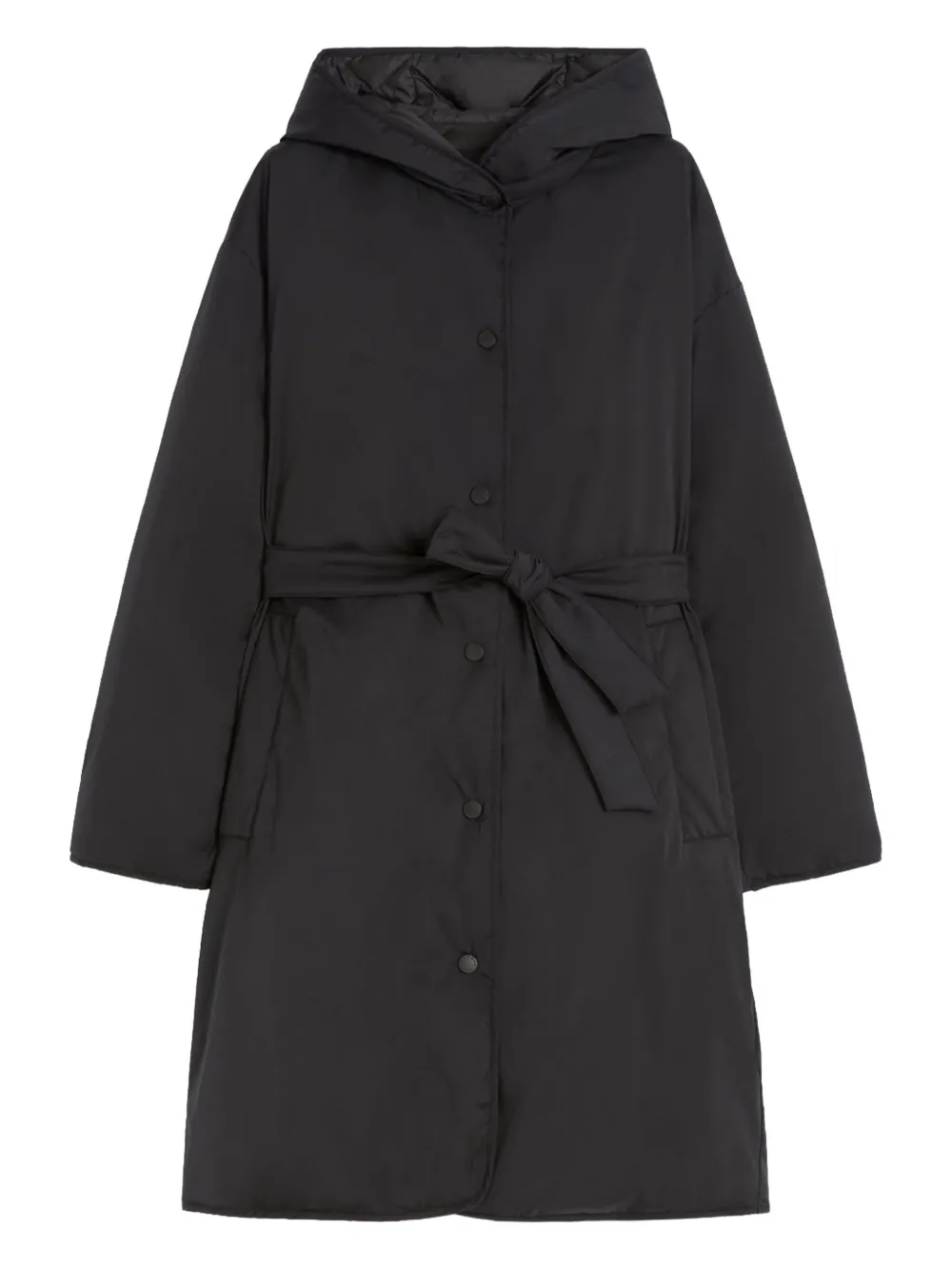Weekend Max Mara hooded belted coat - ブラック Weekend Max Mara hooded belted coat - ブラック