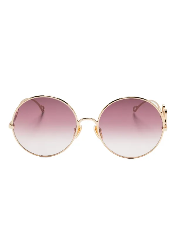 【極美品】Chloé ゴールドラウンドサングラス Chloé Eyewear ラウンドフレーム サングラス | ゴールドトーン
