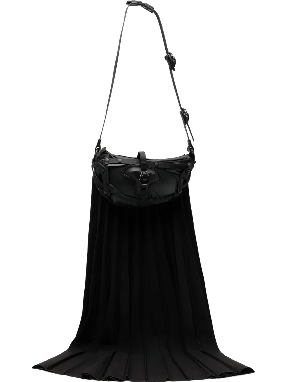Innerraum draped-detail plissé-effect shoulder bag | Black | Image 1