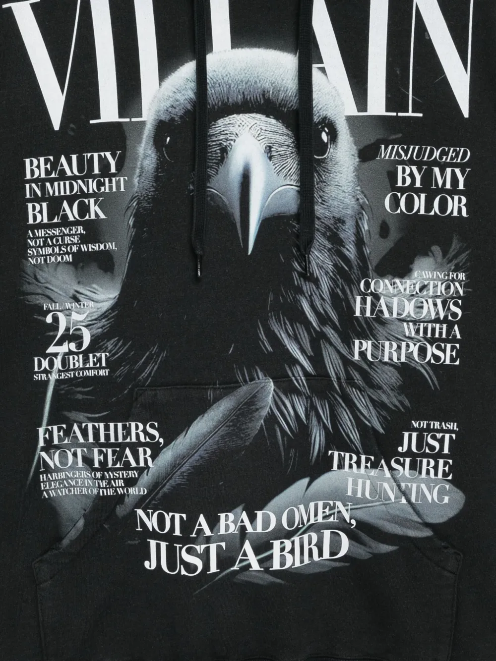 Doublet Hoodie met print Zwart