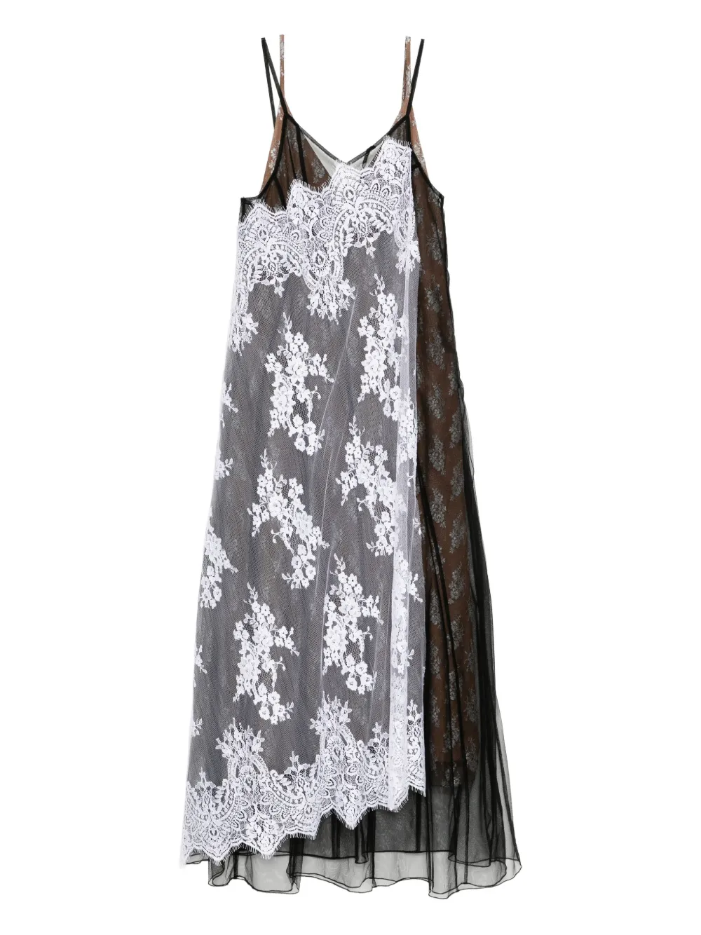Quetsche layered-sleeveless dress | Black | Image 1