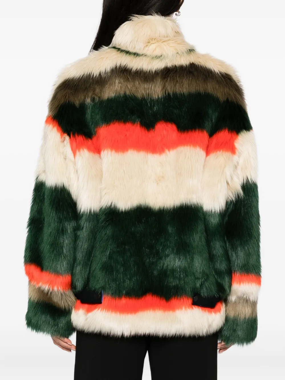 Quetsche Striped Faux-fur Jacket In Multi
