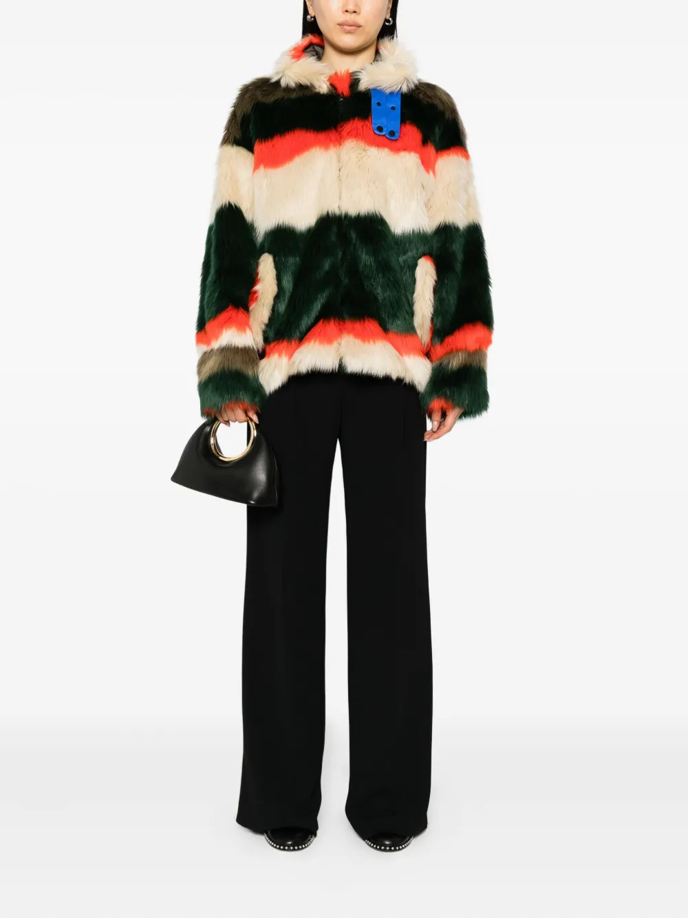 Quetsche Striped Faux-fur Jacket In Multi