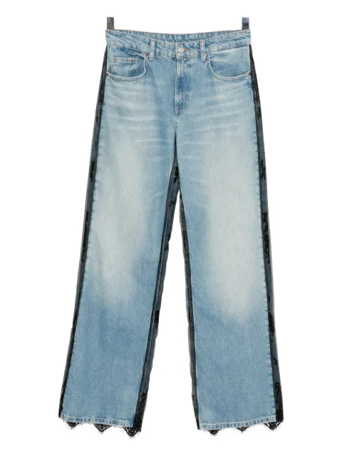 Quetsche lace-embellished jeans