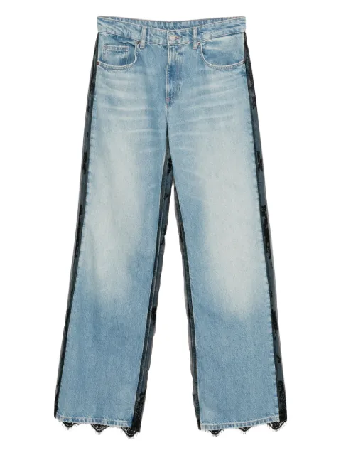 Quetsche lace-embellished jeans
