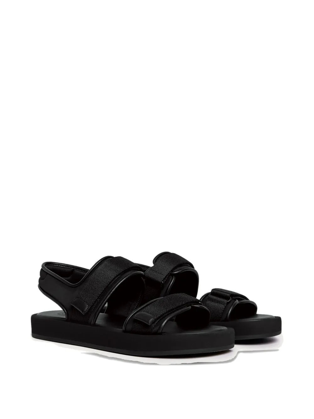 12 Storeez Velcro Strap Sandals In Black