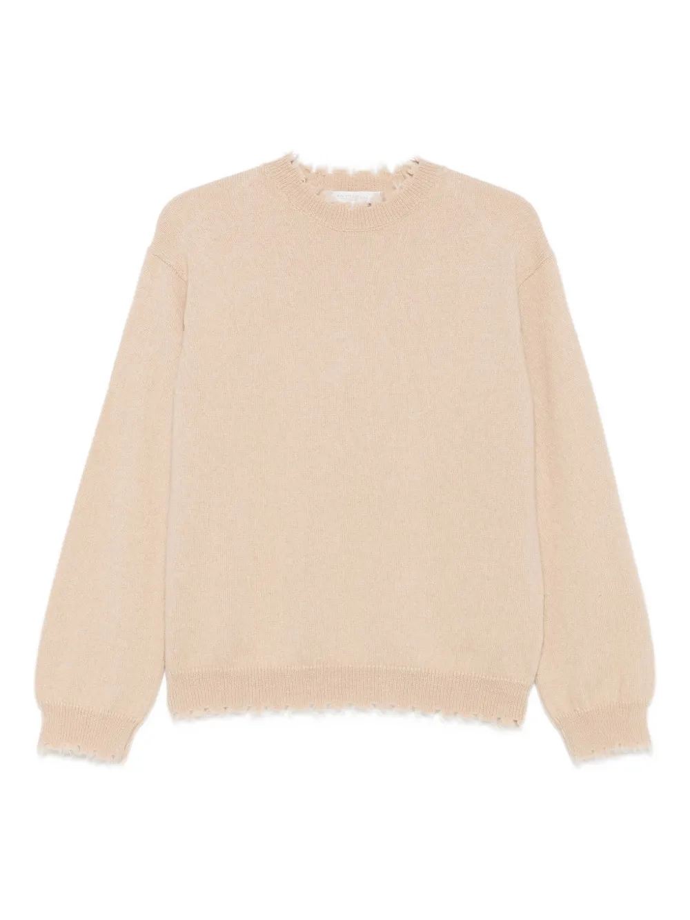 Antonelli Frayed-hem Cashmere Sweater In Neutral