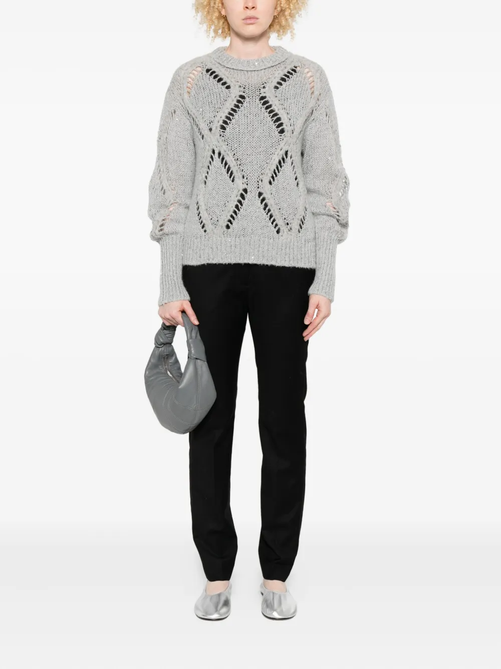 Antonelli sequin-embellished diamond-pattern sweater | Knitted Sweaters | Image 2