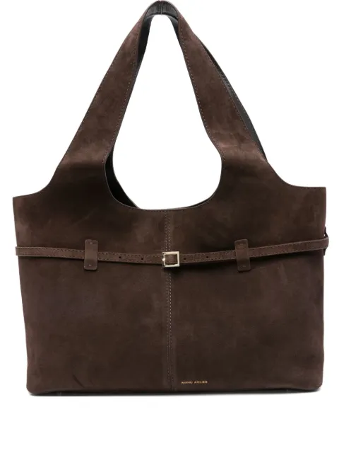 Manu Atelier buckle-detail suede tote bag