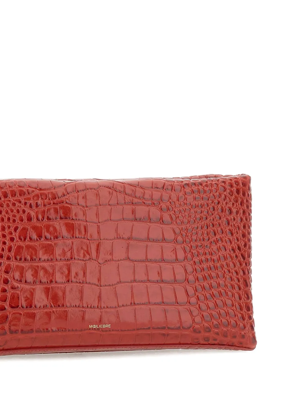 Mouliebre Crocodile-embossed Leather Clutch In Red