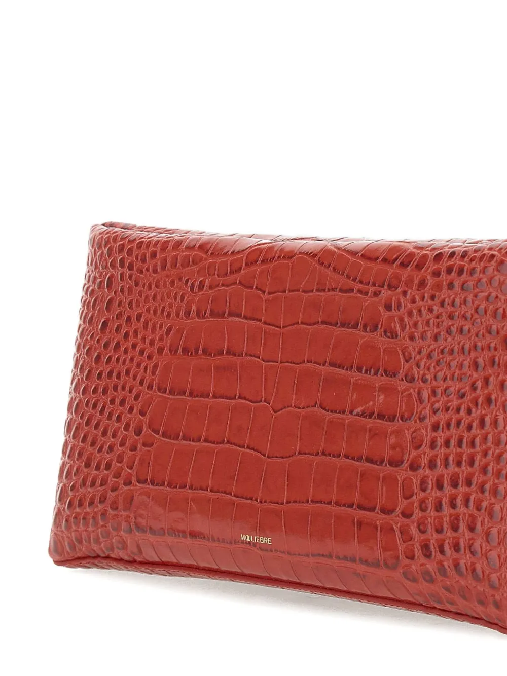Mouliebre Crocodile-embossed Leather Clutch In Red