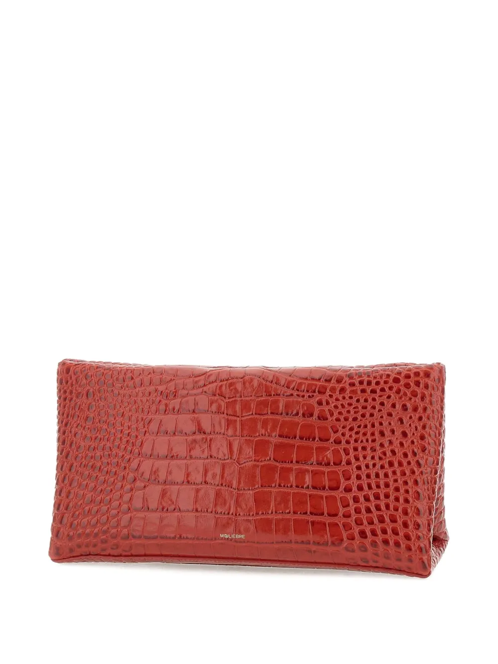 Mouliebre Crocodile-embossed Leather Clutch In Red