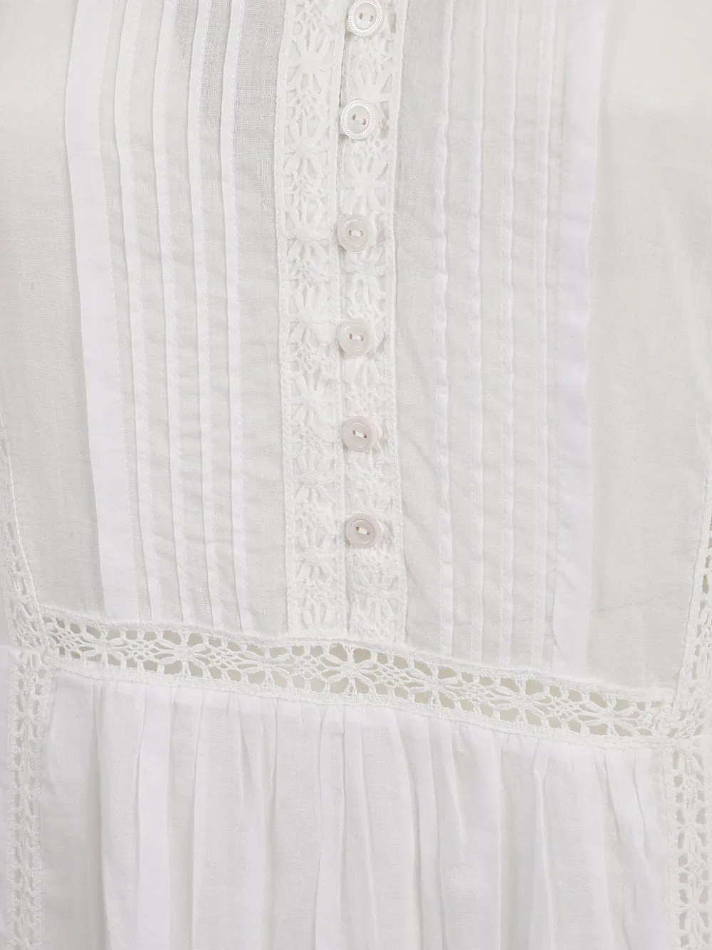 Isabel Marant Étoile Gisela Cotton Dress Pleated Front In White