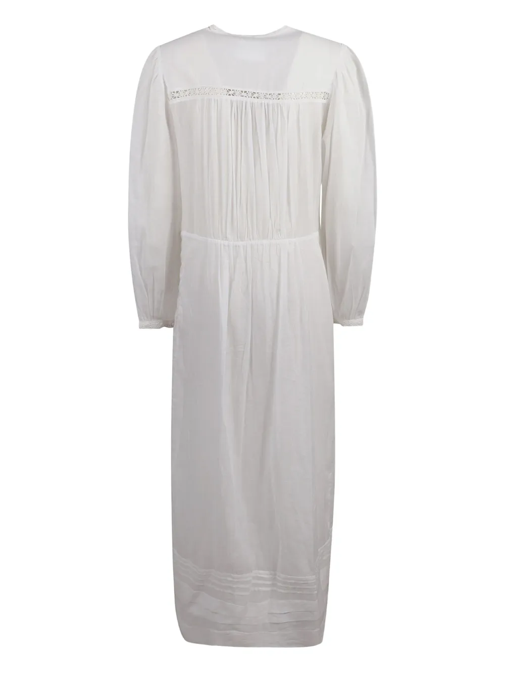 MARANT ÉTOILE pleated lace-inserts day dress - Wit