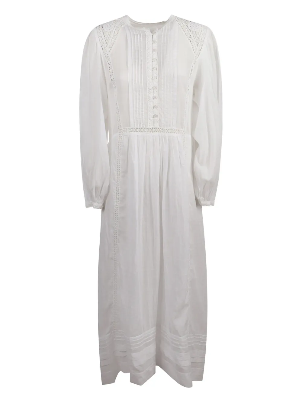 Isabel Marant Étoile Gisela Cotton Dress Pleated Front In White