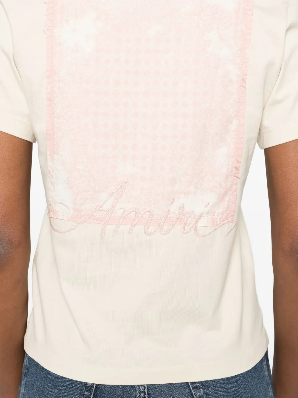 Amiri Embroidered-logo T-shirt In Neutral