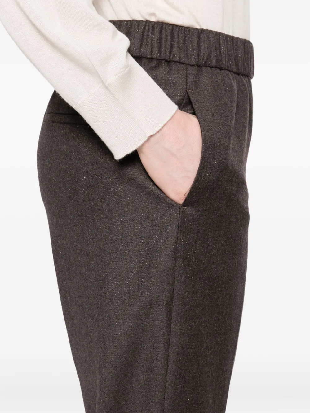 Peserico Elastic-waist Trousers In Black