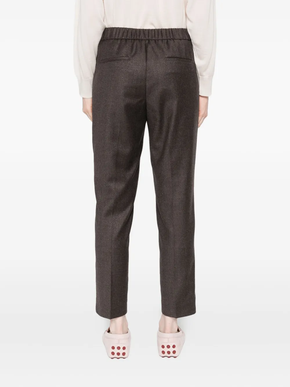 Peserico Elastic-waist Trousers In Black