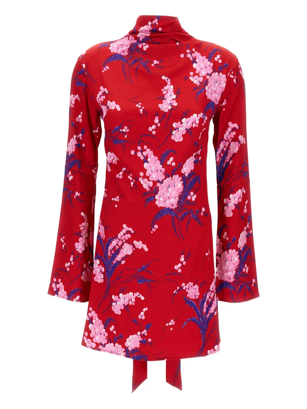 DES PHEMMES floral-print bow mini dress - Rood