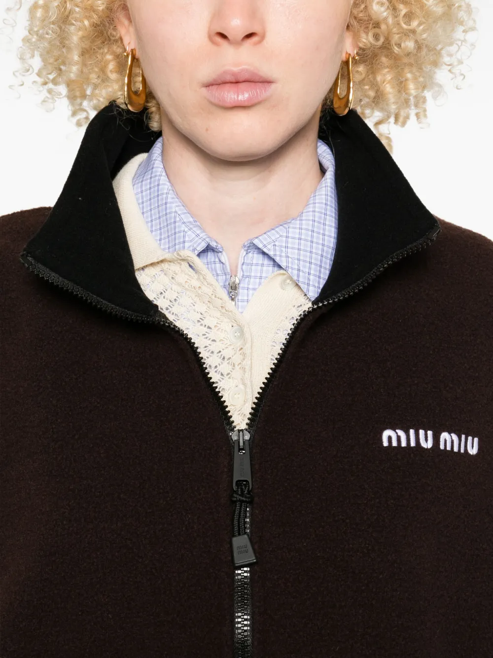 Miu Sweater met rits Bruin
