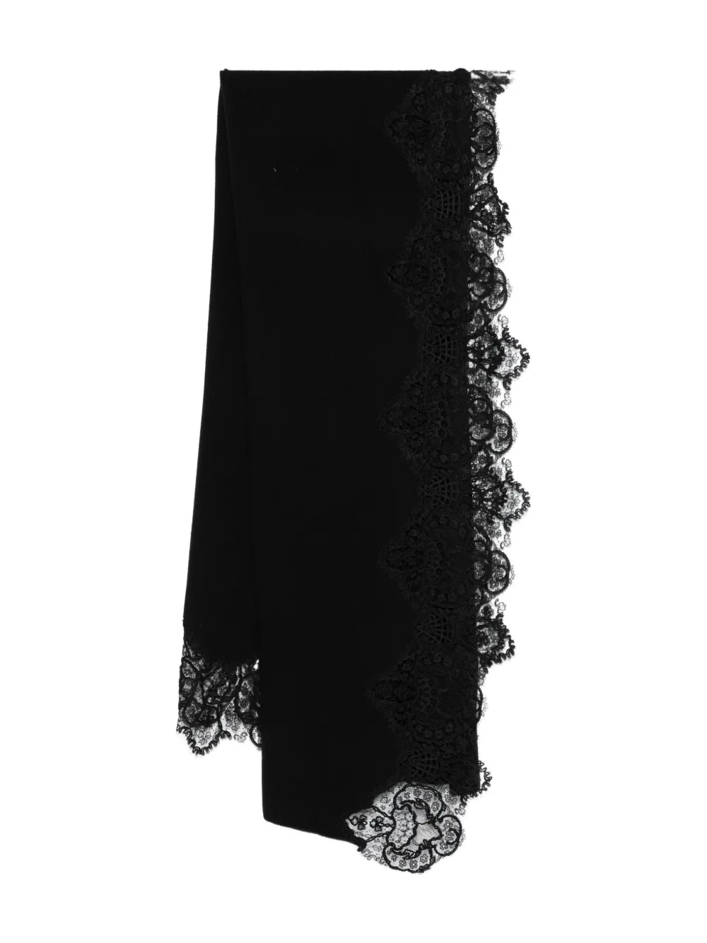 Ermanno Scervino lace-trimmed cashmere scarf | Black | Image 1