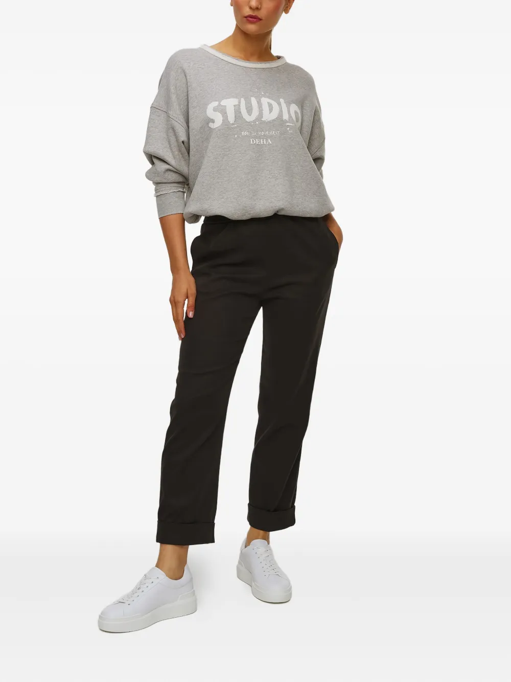 Deha Cuffed Trousers In Black