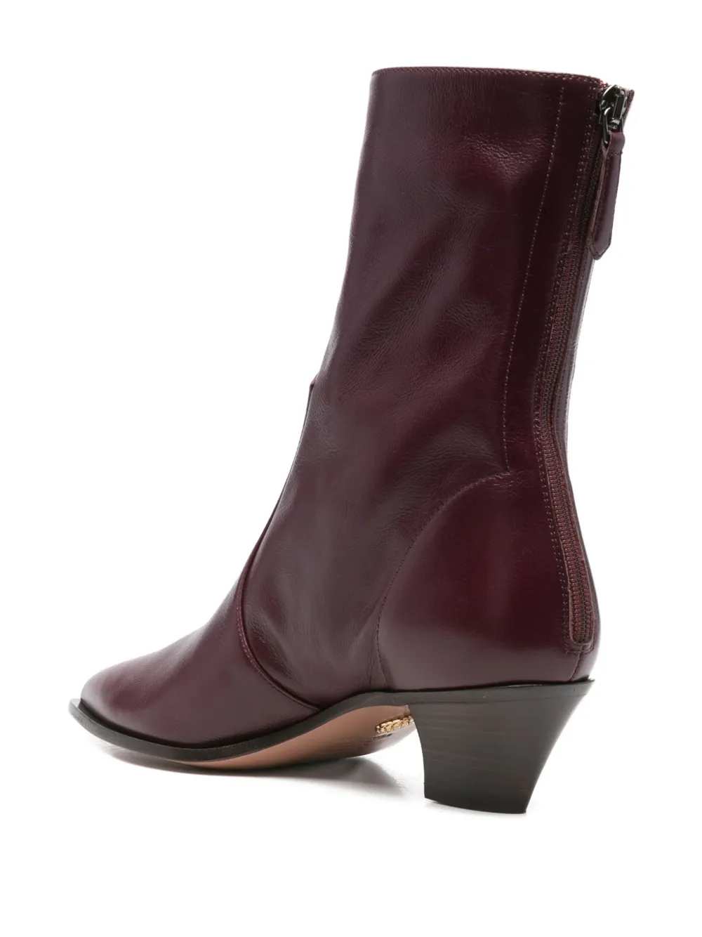 Aquazzura 450mm Pointed-toe Zip Boots In Red