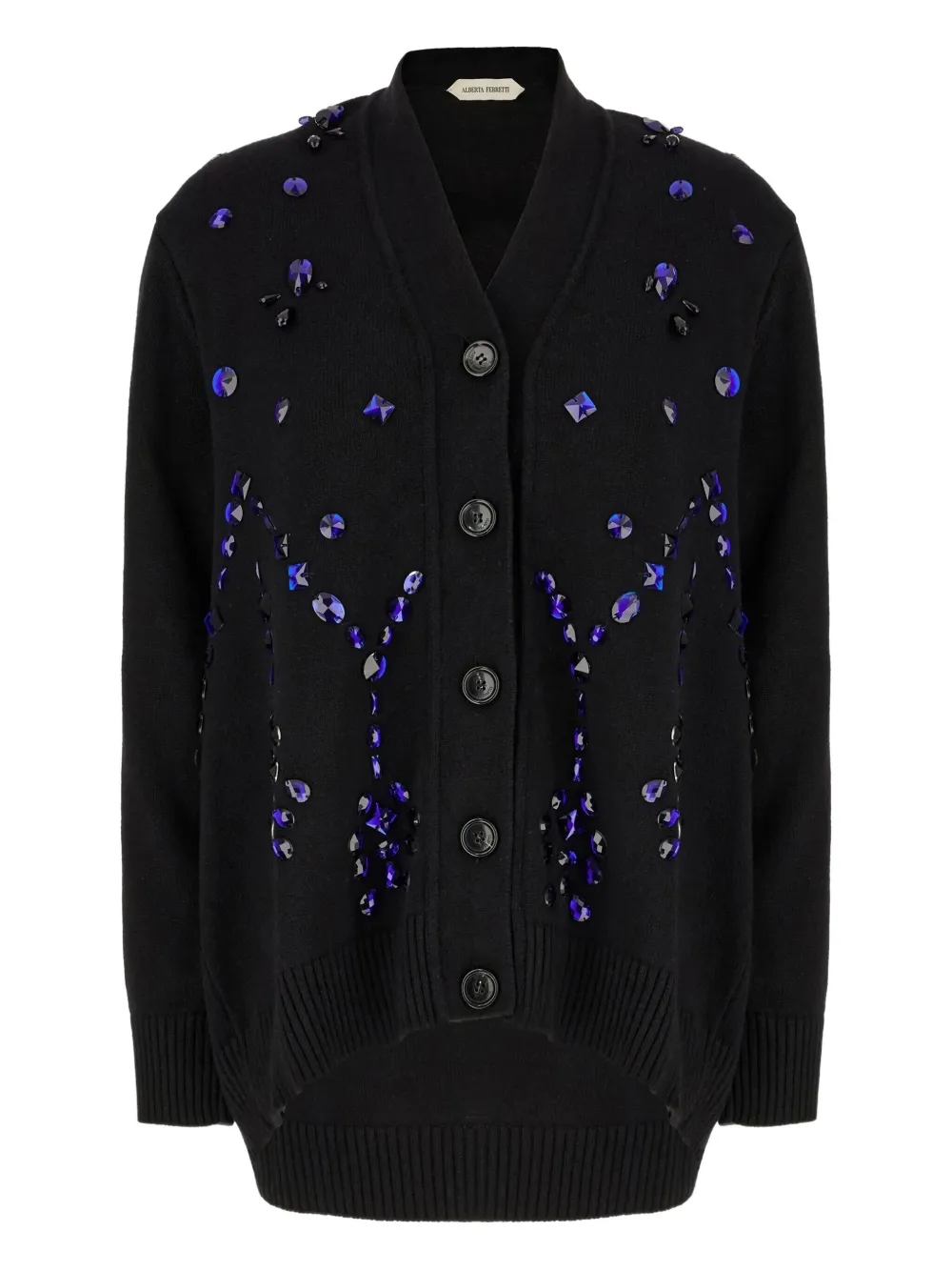 Alberta Ferretti crystal-embellished cardigan | Black | Image 1