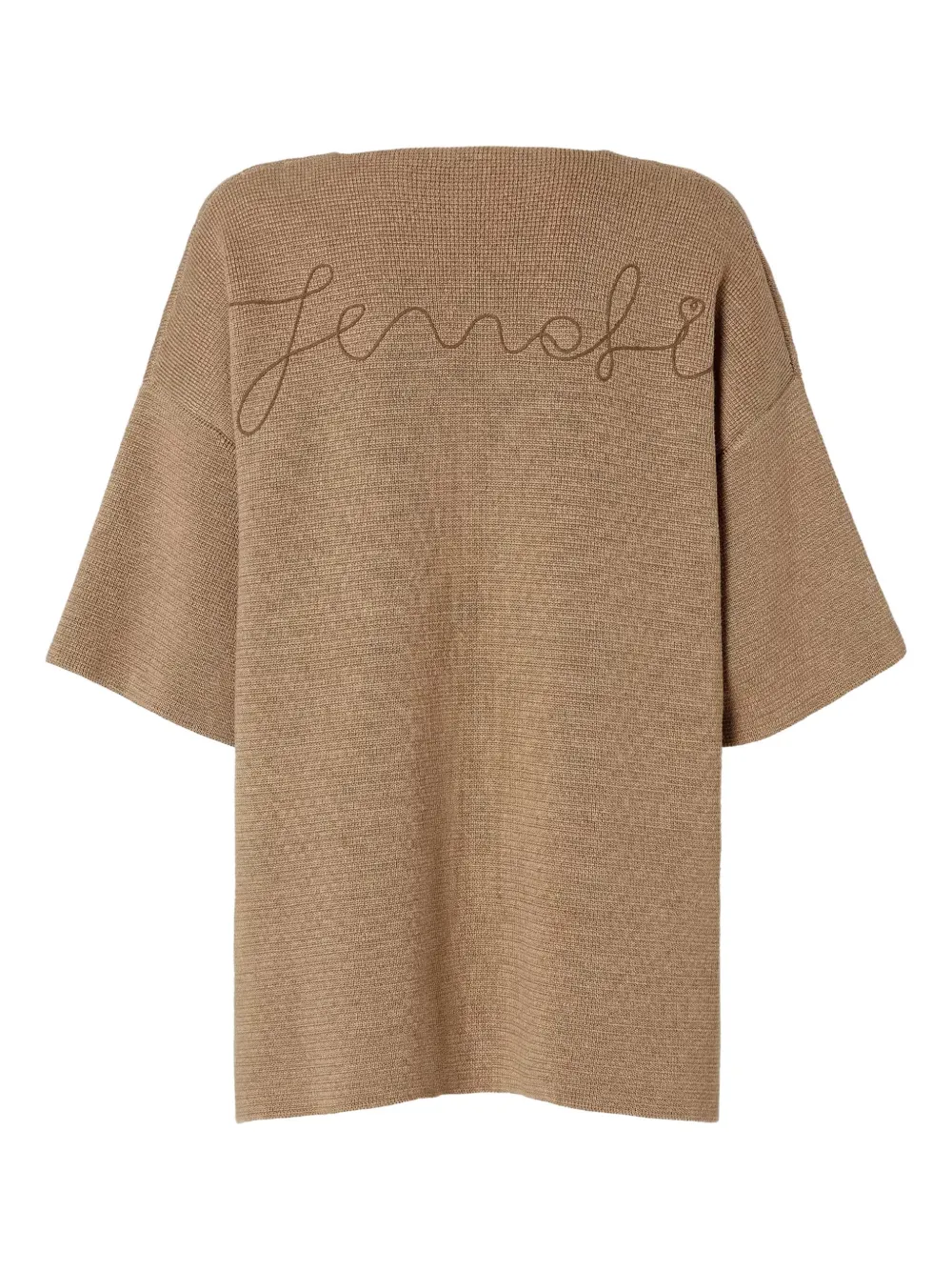 FENDI embroidered V-neck top - Bruin