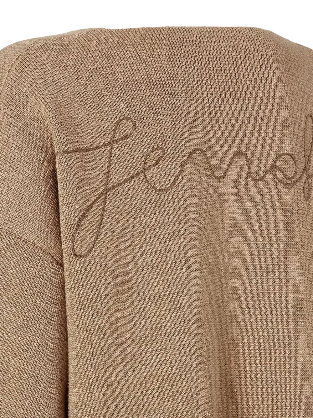 Fendi Dark Beige Cotton And Silk Sweater In Brown