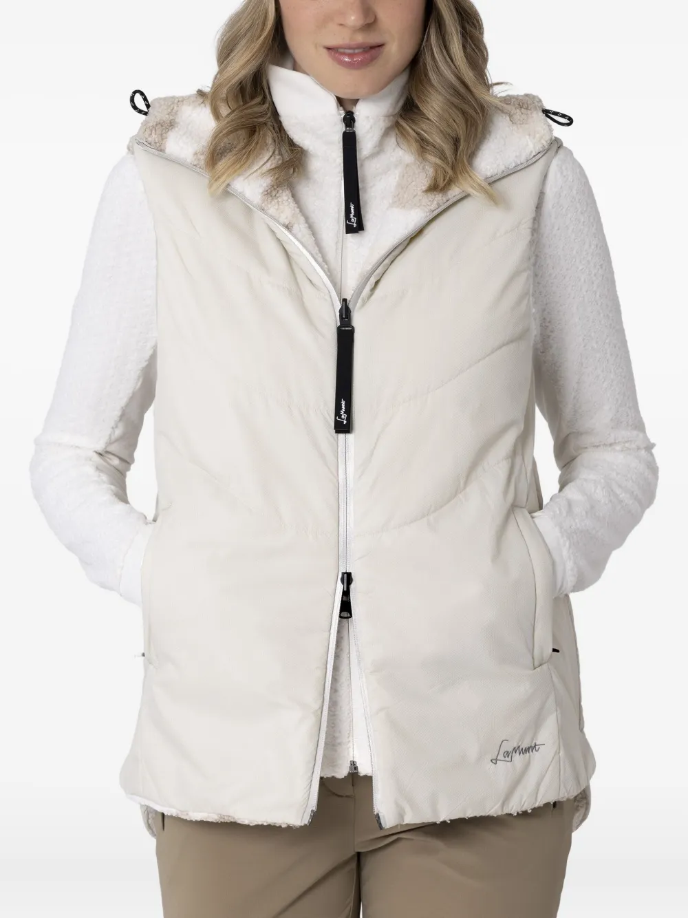 Lamunt Sabine Quilted Reversible Vest In White