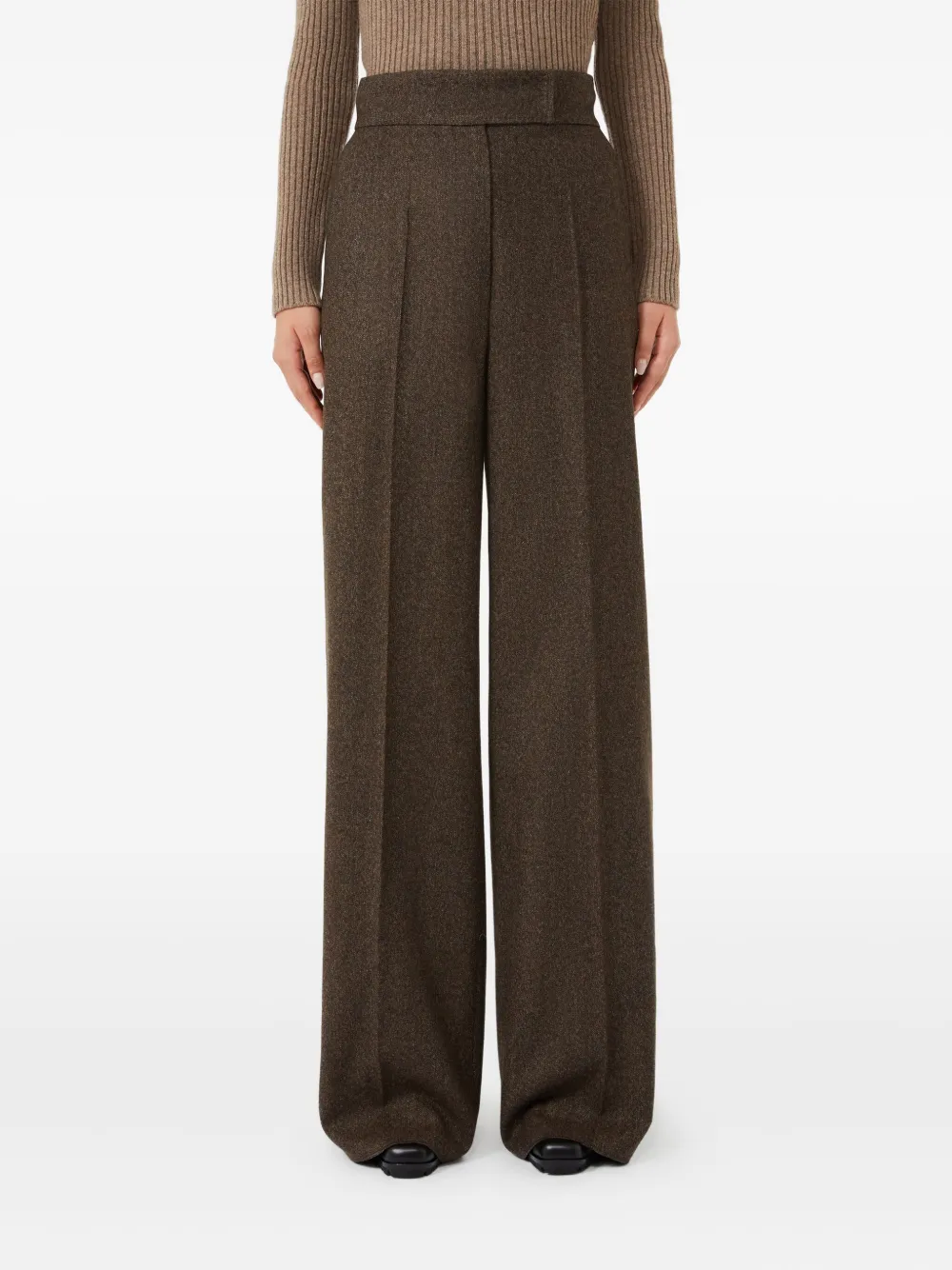 Max Mara pleated wide-leg trousers - Bruin