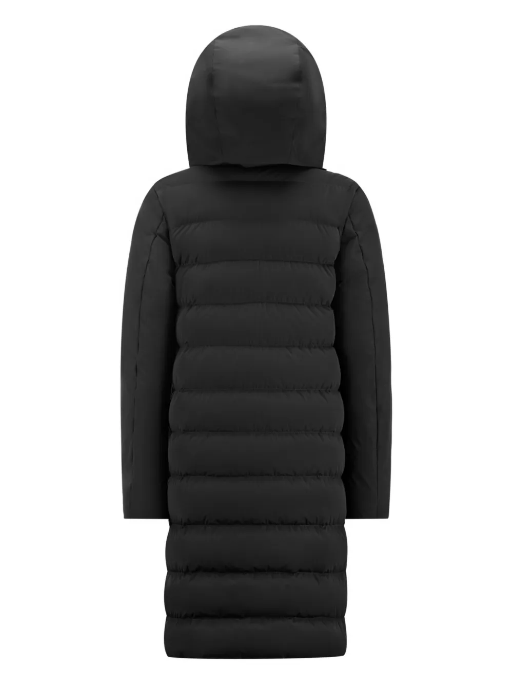 Cape Horn Hooded Quilted Coat In Black
