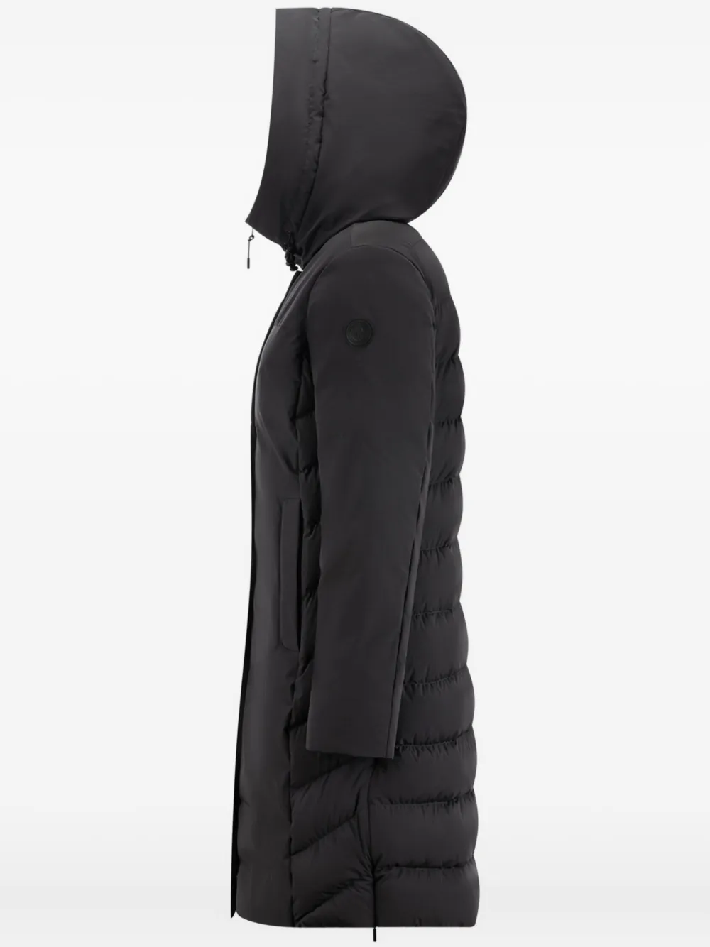 Cape Horn Hooded Quilted Coat In Black