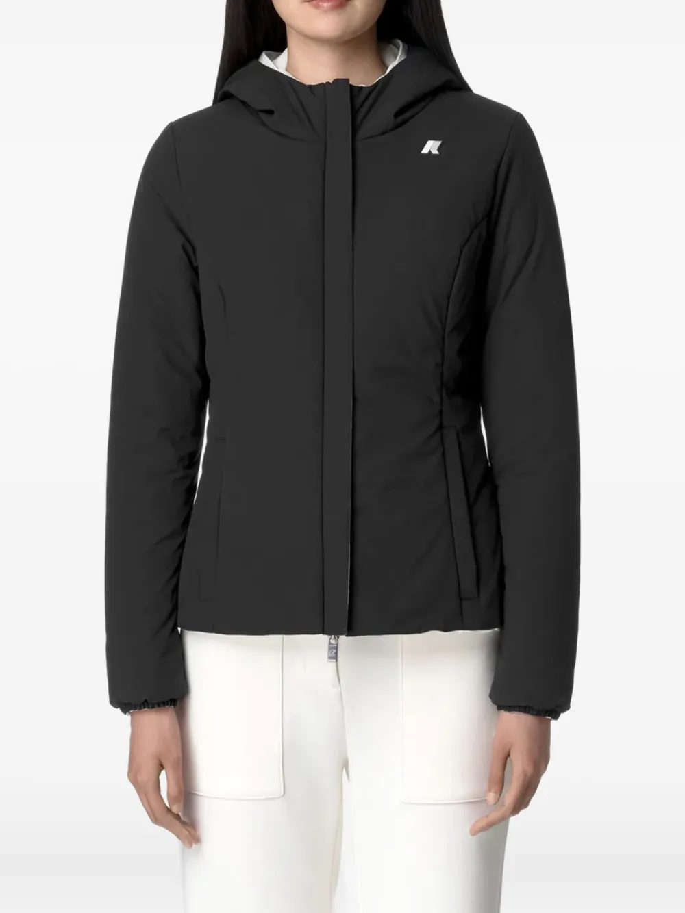 K-Way Lily gewatteerd jack met capuchon Wit