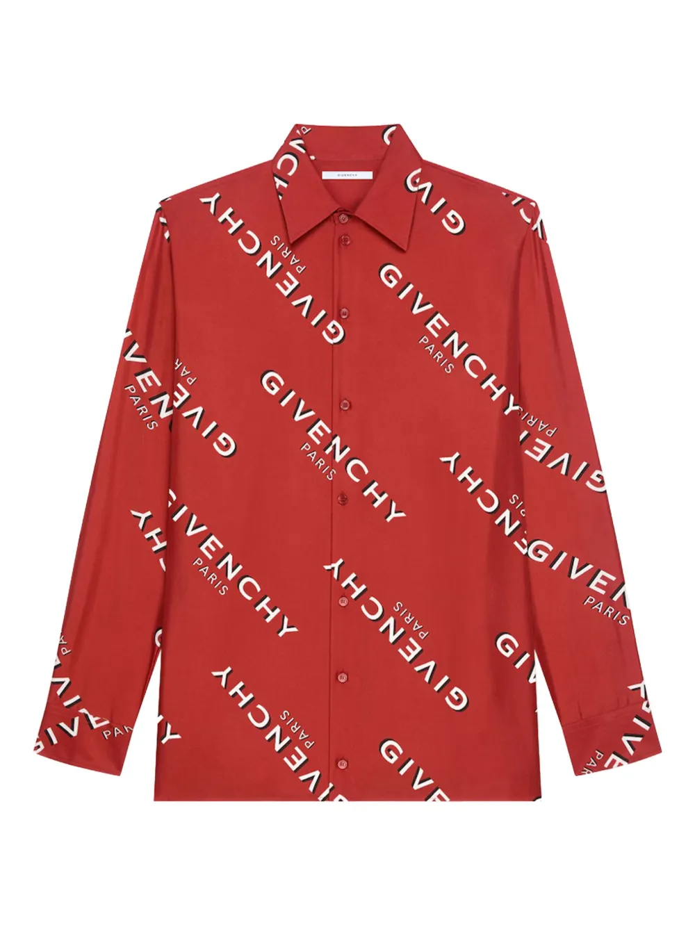 Givenchy logo-print silk shirt | Red | Image 1